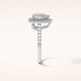 2 CT Heart Shaped Halo & Pave Moissanite Engagement Ring