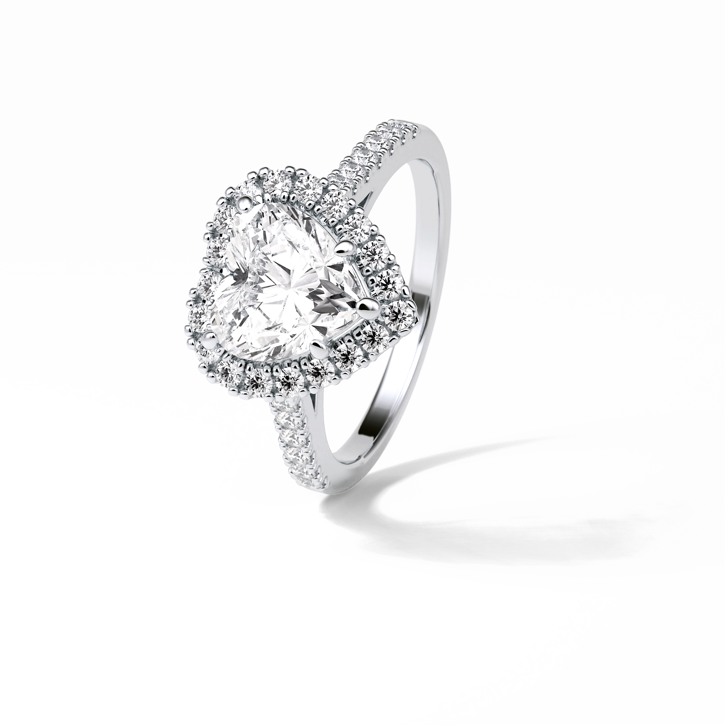 Heart Halo & Pave Lab Grown Diamond Engagement Ring