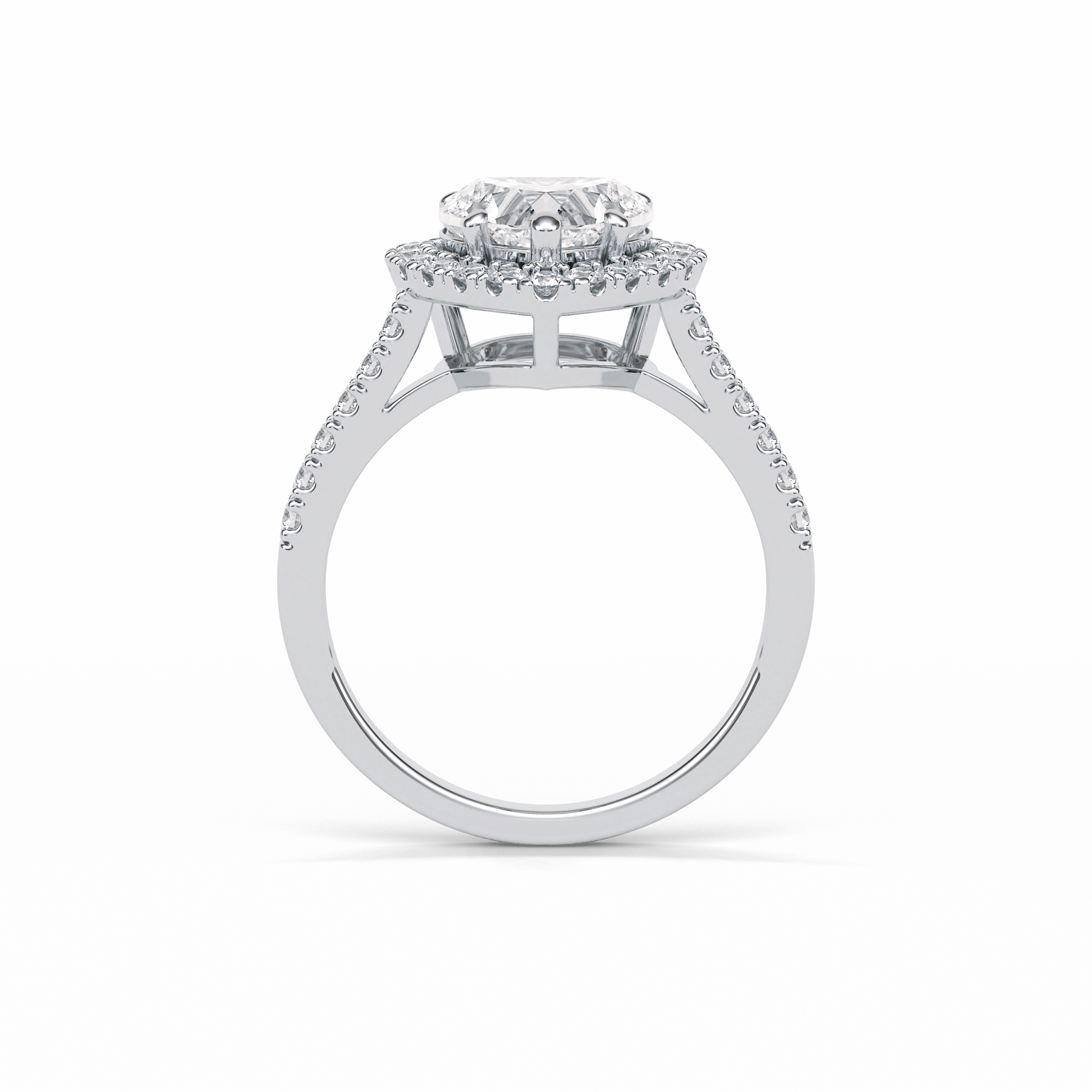 Heart Halo & Pave Lab Grown Diamond Engagement Ring