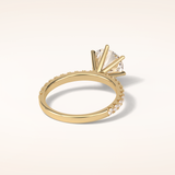 2.3 CT Round Shaped Pave Moissanite Engagement Ring