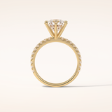 2.3 CT Round Shaped Pave Moissanite Engagement Ring