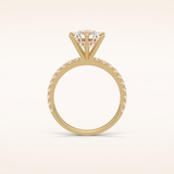 2.3 CT Round Shaped Pave Moissanite Engagement Ring