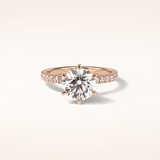 2.3 CT Round Shaped Pave Moissanite Engagement Ring