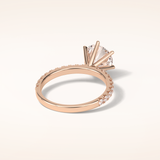 2.3 CT Round Shaped Pave Moissanite Engagement Ring