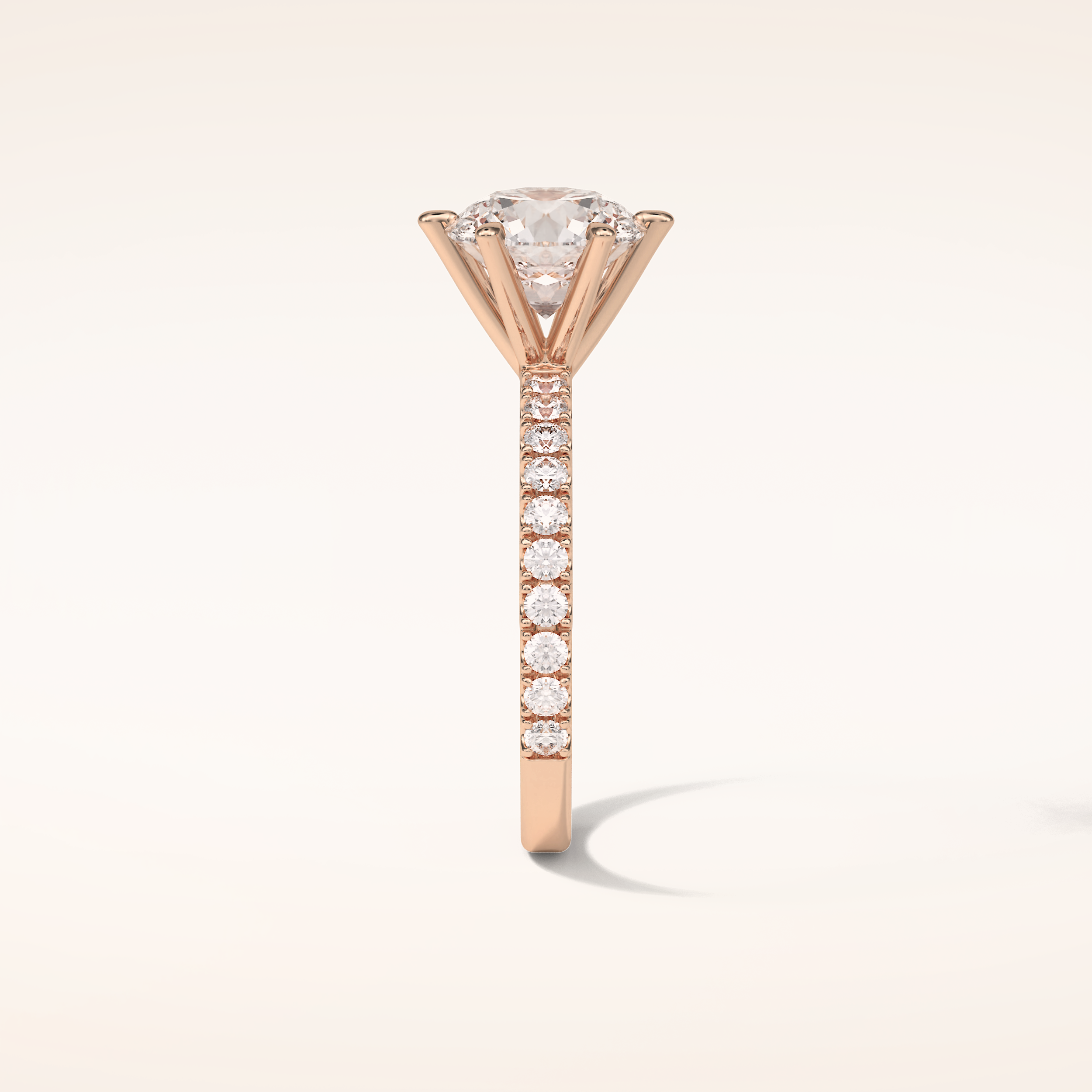 2.3 CT Round Shaped Pave Moissanite Engagement Ring