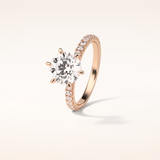 2.3 CT Round Shaped Pave Moissanite Engagement Ring