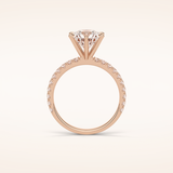 2.3 CT Round Shaped Pave Moissanite Engagement Ring