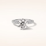 2.3 CT Round Shaped Pave Moissanite Engagement Ring