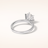 2.3 CT Round Shaped Pave Moissanite Engagement Ring