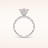 2.3 CT Round Shaped Pave Moissanite Engagement Ring