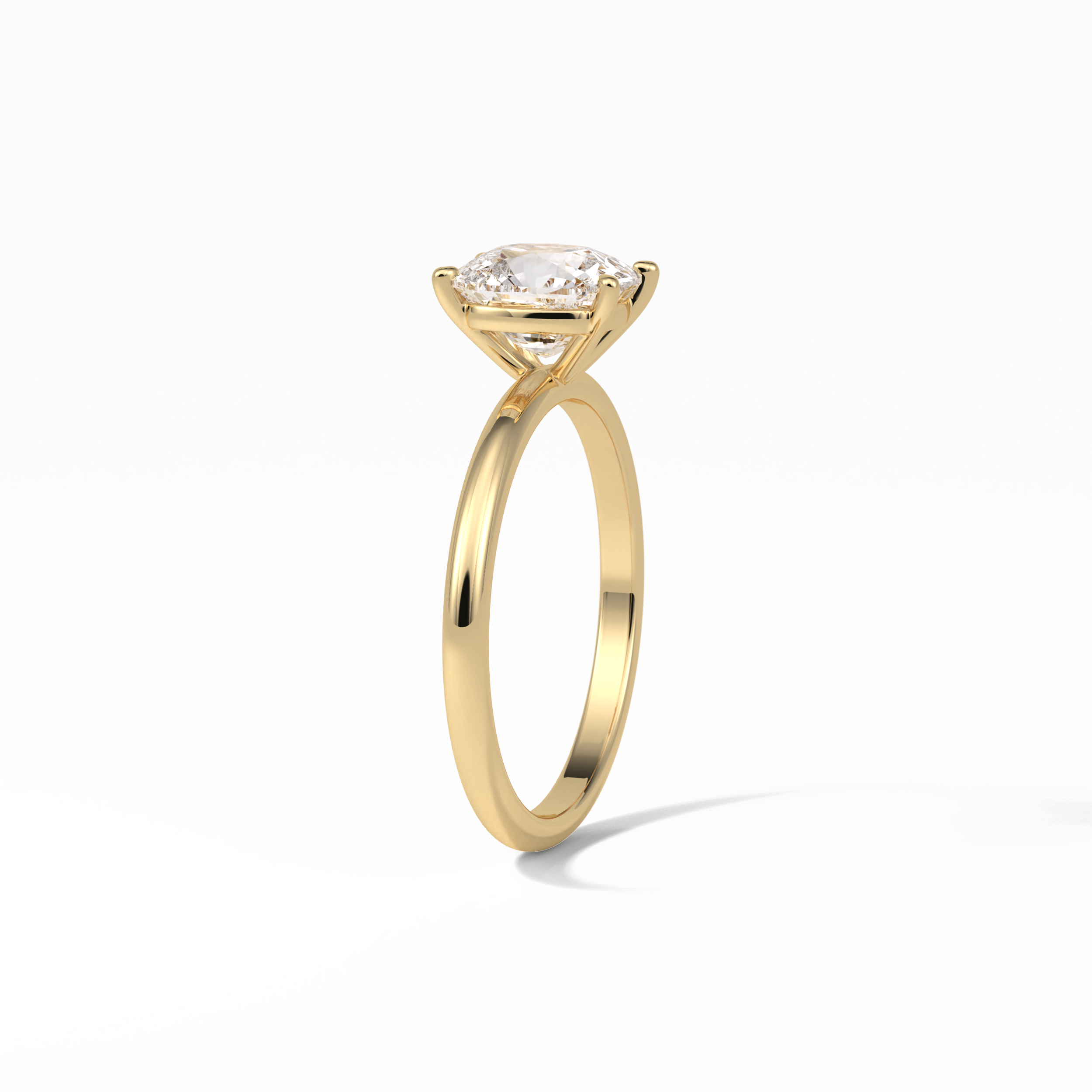 Elongated Cushion Solitaire Lab Grown Diamond Engagement Ring