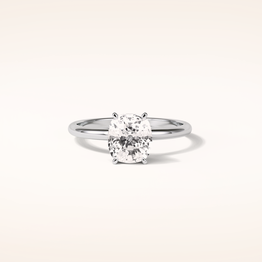 2.35 CT Elongated Cushion Shaped Solitaire Moissanite Engagement Ring