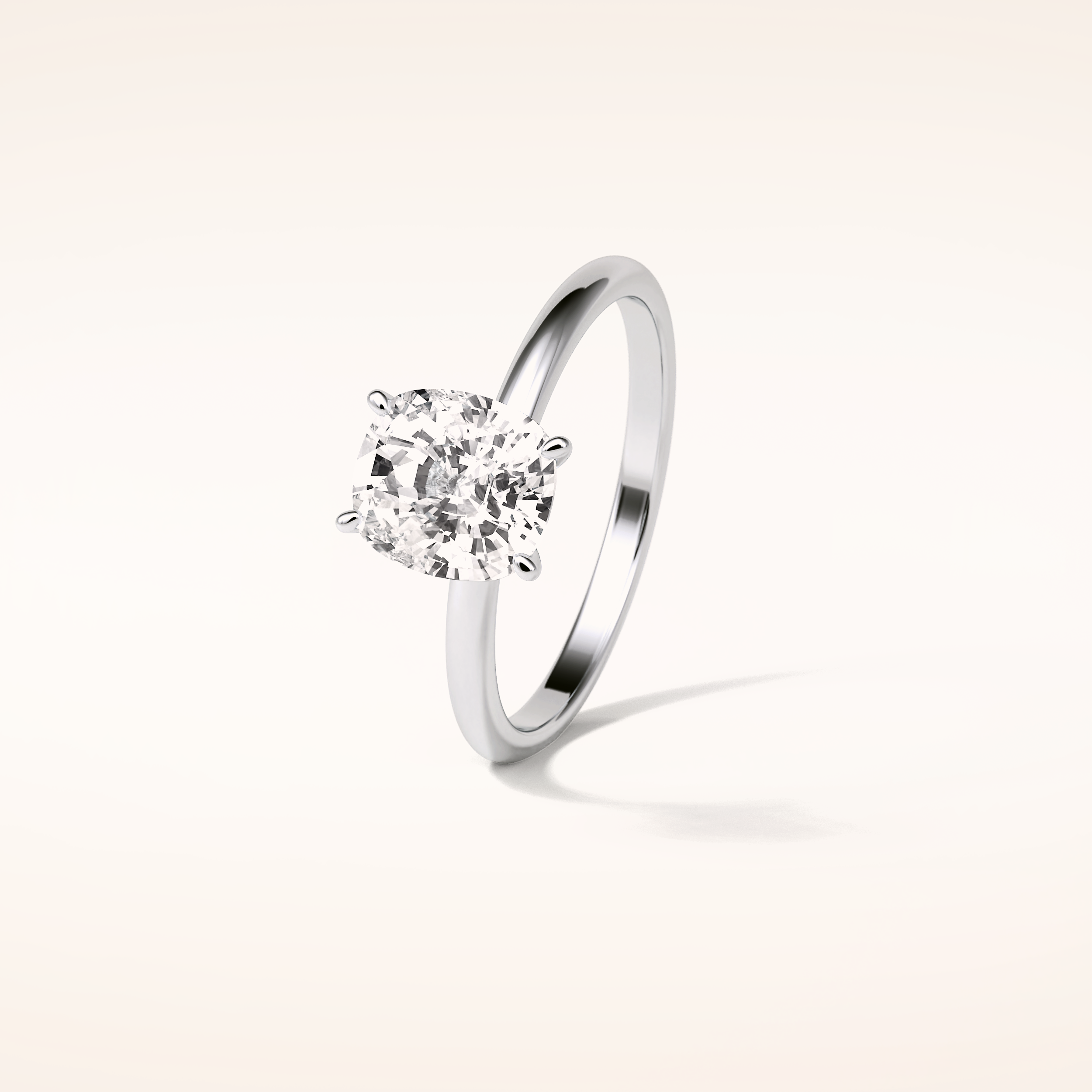 2.35 CT Elongated Cushion Shaped Solitaire Moissanite Engagement Ring