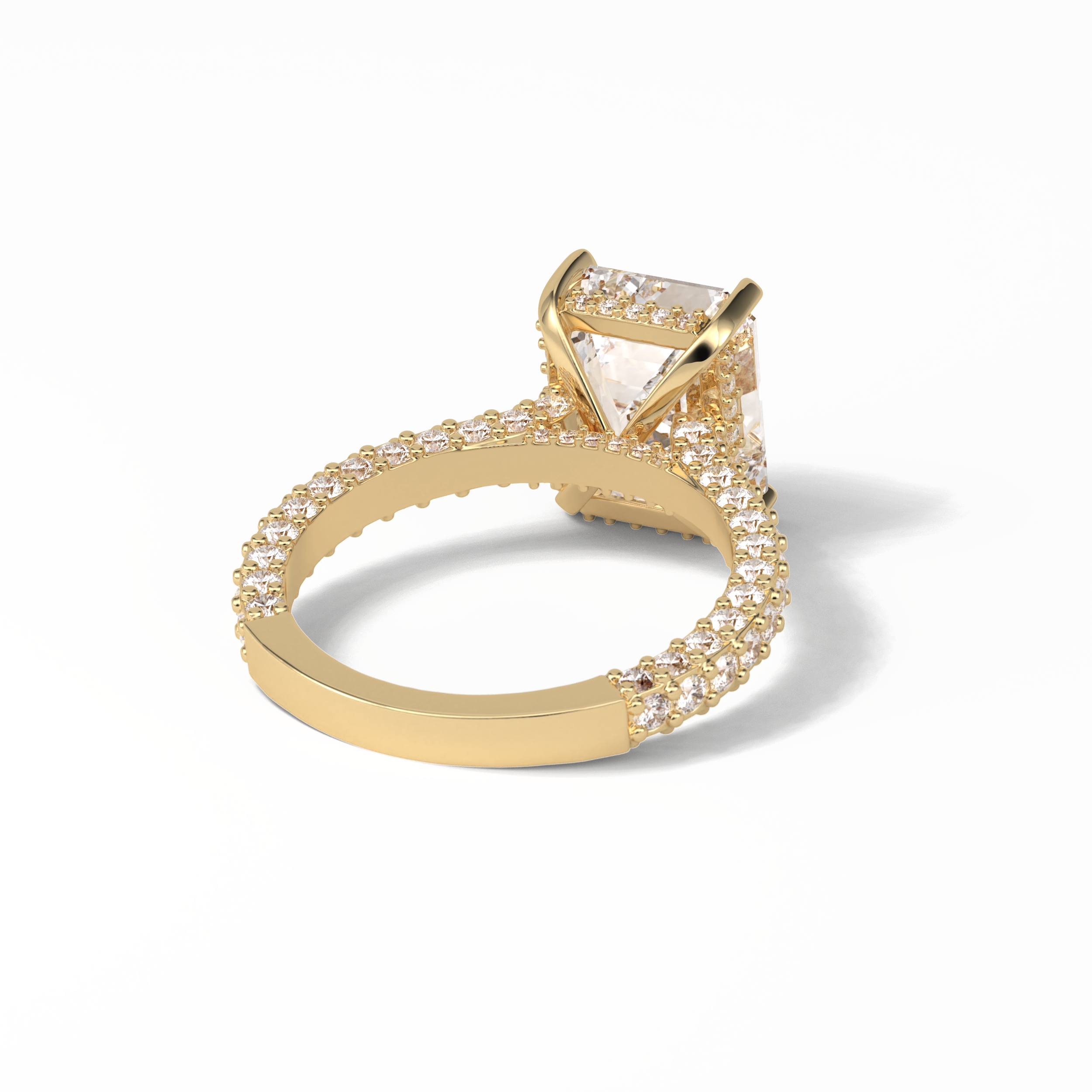 Emerald Pave Lab Grown Diamond Engagement Ring