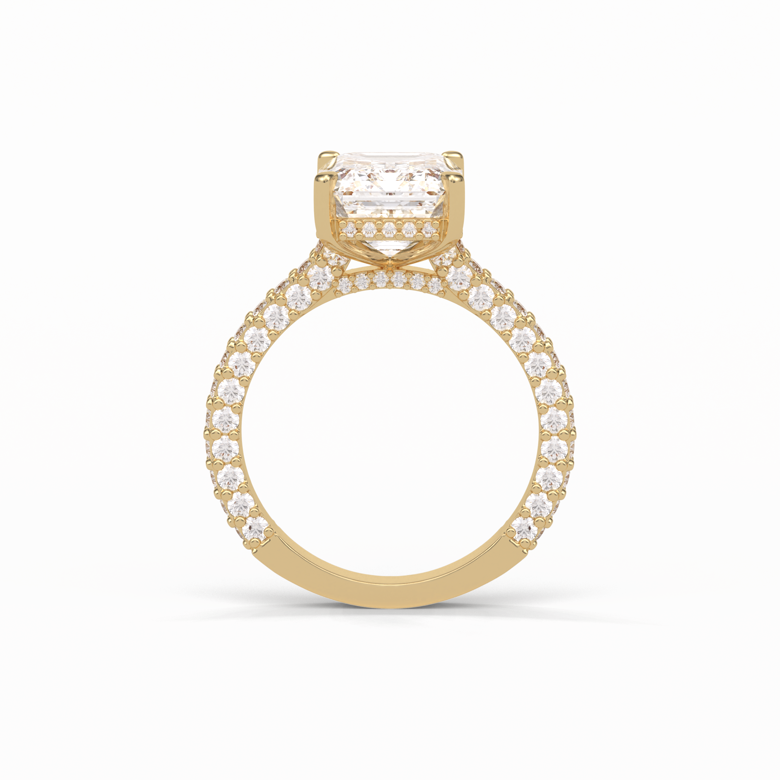Emerald Pave Lab Grown Diamond Engagement Ring