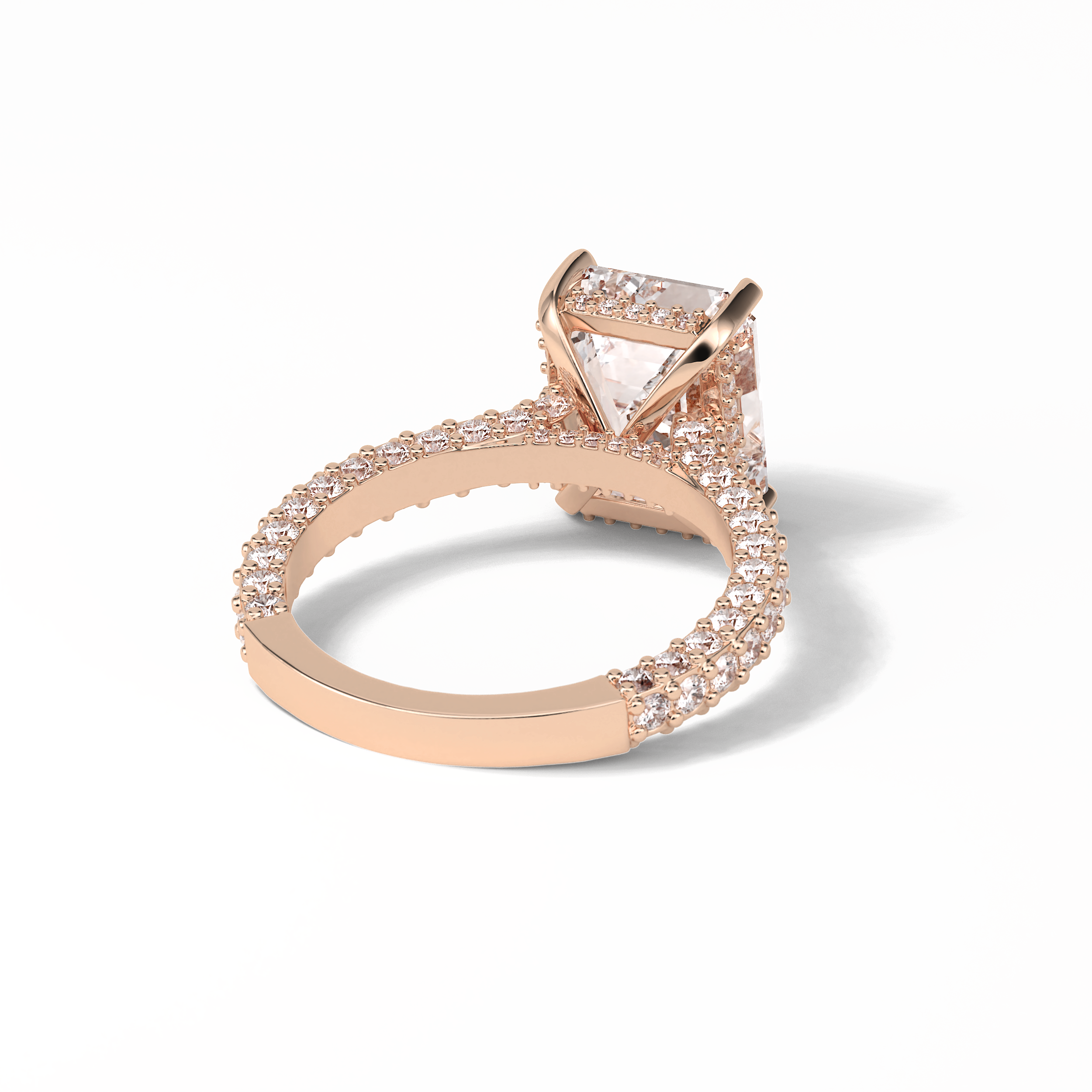 Emerald Pave Lab Grown Diamond Engagement Ring