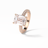 Emerald Pave Lab Grown Diamond Engagement Ring