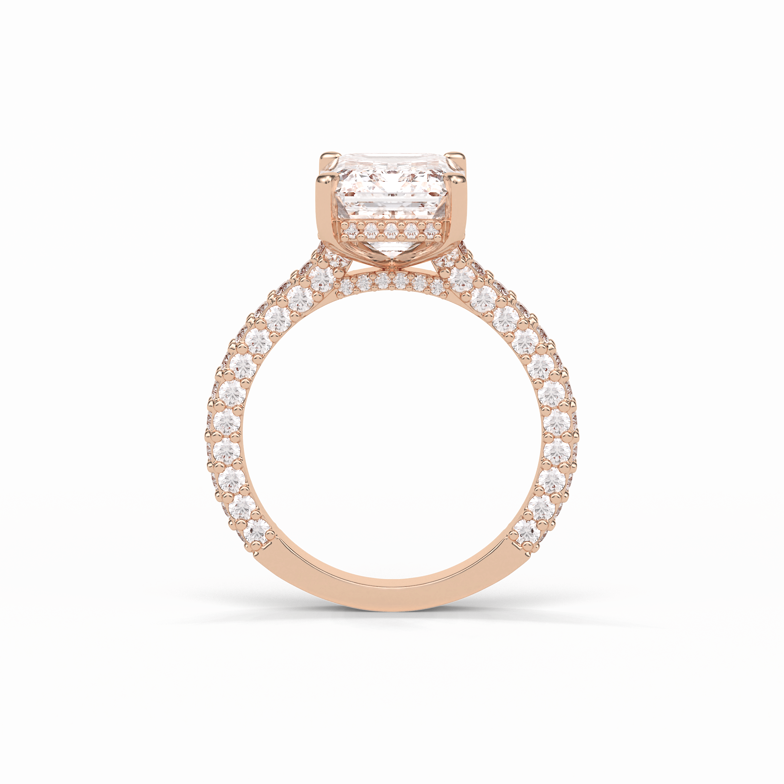 Emerald Pave Lab Grown Diamond Engagement Ring