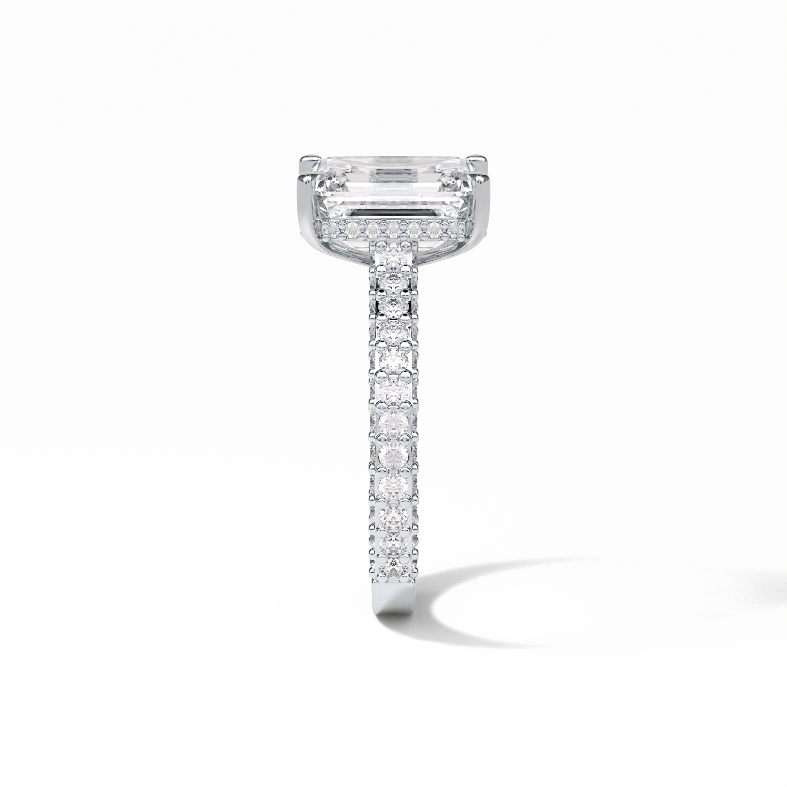 Emerald Pave Lab Grown Diamond Engagement Ring