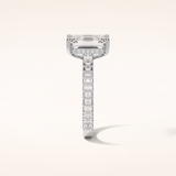 3.24 CT Emerald Shaped Pave Moissanite Engagement Ring