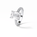 Emerald Pave Lab Grown Diamond Engagement Ring