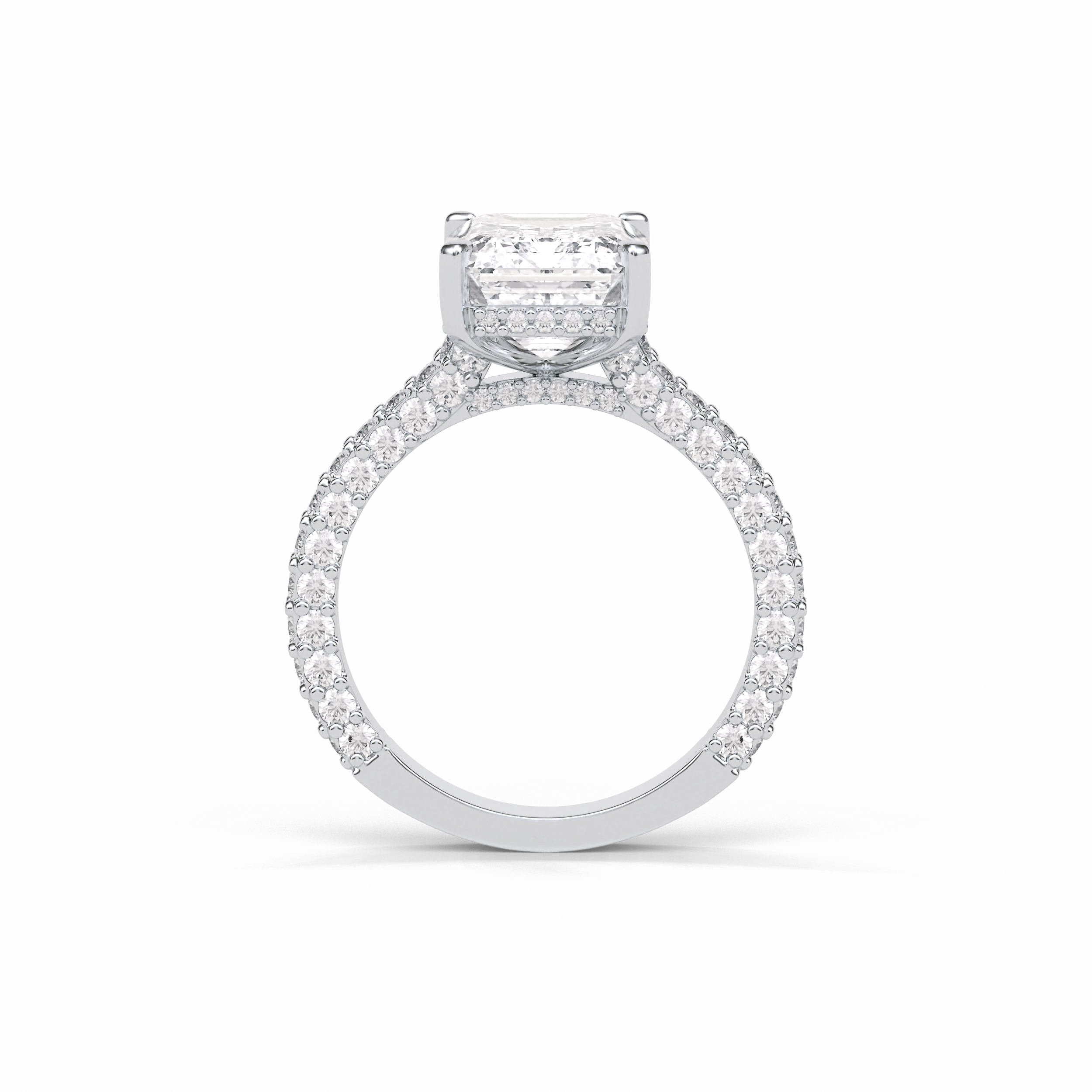 Emerald Pave Lab Grown Diamond Engagement Ring