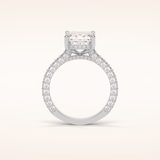 3.24 CT Emerald Shaped Pave Moissanite Engagement Ring