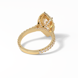 Marquise Pave & Halo Lab Grown Diamond Engagement Ring