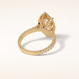 1.58 CT Marquise Shaped Halo & Pave Moissanite Engagement Ring