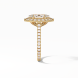 Marquise Pave & Halo Lab Grown Diamond Engagement Ring
