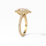 Marquise Pave & Halo Lab Grown Diamond Engagement Ring