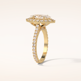 1.58 CT Marquise Shaped Halo & Pave Moissanite Engagement Ring