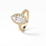 Marquise Pave & Halo Lab Grown Diamond Engagement Ring