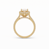 Marquise Pave & Halo Lab Grown Diamond Engagement Ring