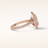 1.58 CT Marquise Shaped Halo & Pave Moissanite Engagement Ring