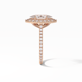 Marquise Pave & Halo Lab Grown Diamond Engagement Ring