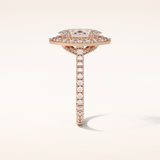 1.58 CT Marquise Shaped Halo & Pave Moissanite Engagement Ring