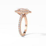Marquise Pave & Halo Lab Grown Diamond Engagement Ring