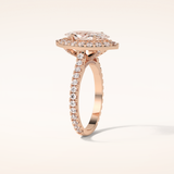 1.58 CT Marquise Shaped Halo & Pave Moissanite Engagement Ring