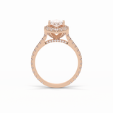 Marquise Pave & Halo Lab Grown Diamond Engagement Ring