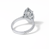 Marquise Pave & Halo Lab Grown Diamond Engagement Ring