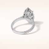 1.58 CT Marquise Shaped Halo & Pave Moissanite Engagement Ring