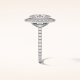 1.58 CT Marquise Shaped Halo & Pave Moissanite Engagement Ring
