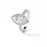 Marquise Pave & Halo Lab Grown Diamond Engagement Ring
