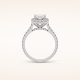1.58 CT Marquise Shaped Halo & Pave Moissanite Engagement Ring