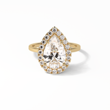 Pear Pave & Halo Lab Grown Diamond Engagement Ring