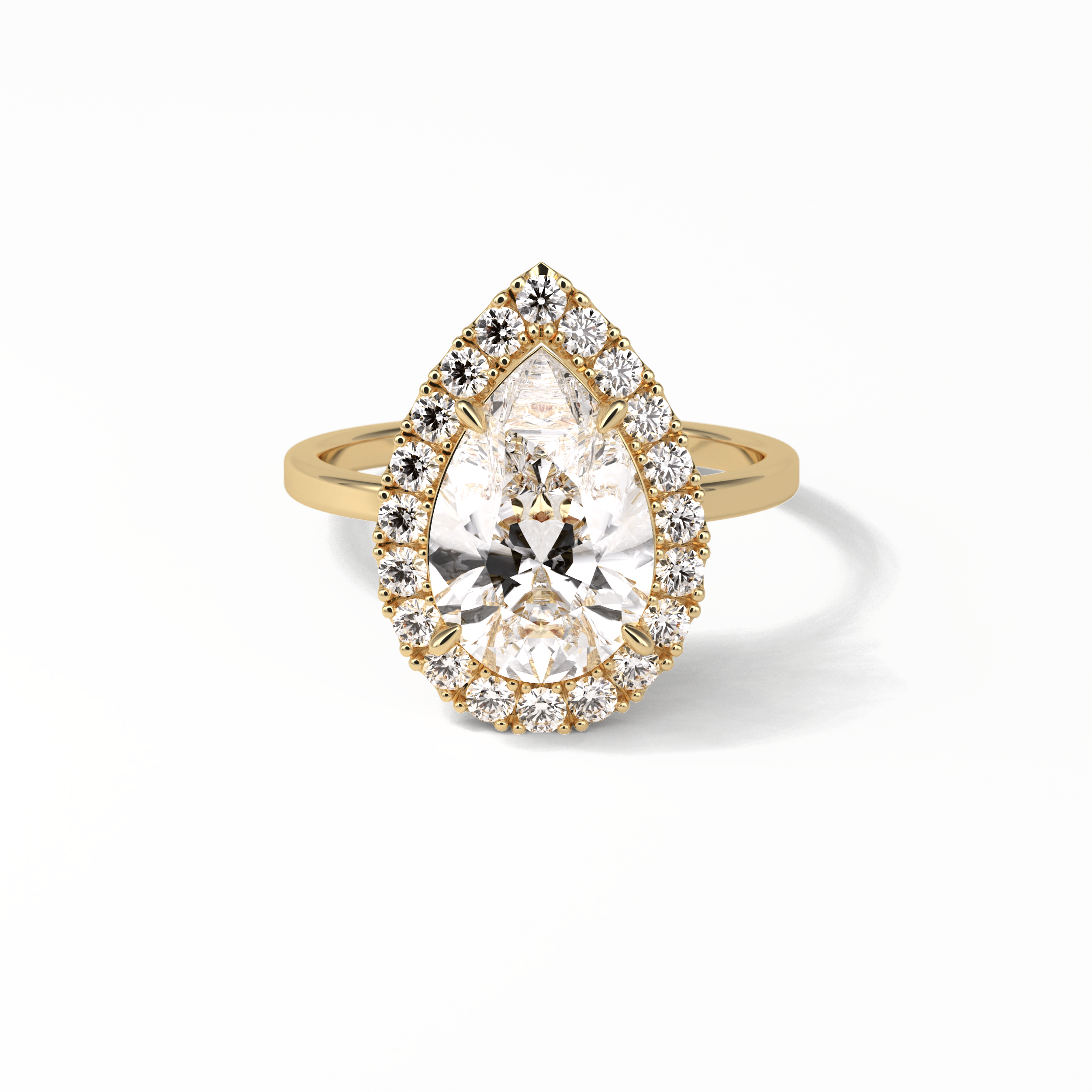 Pear Pave & Halo Lab Grown Diamond Engagement Ring