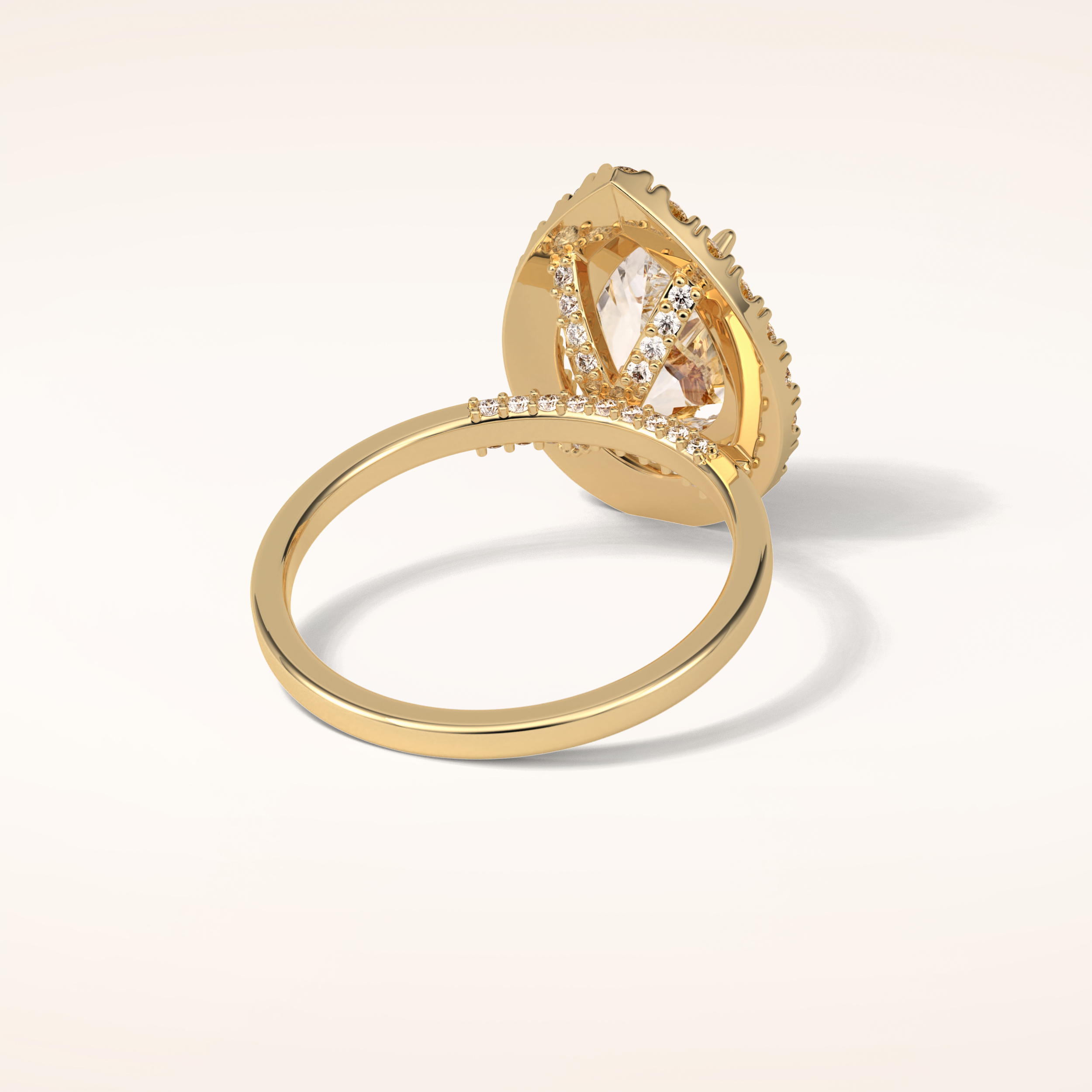 3.10 CT Pear Shaped Halo Moissanite Engagement Ring