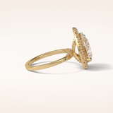 3.10 CT Pear Shaped Halo Moissanite Engagement Ring