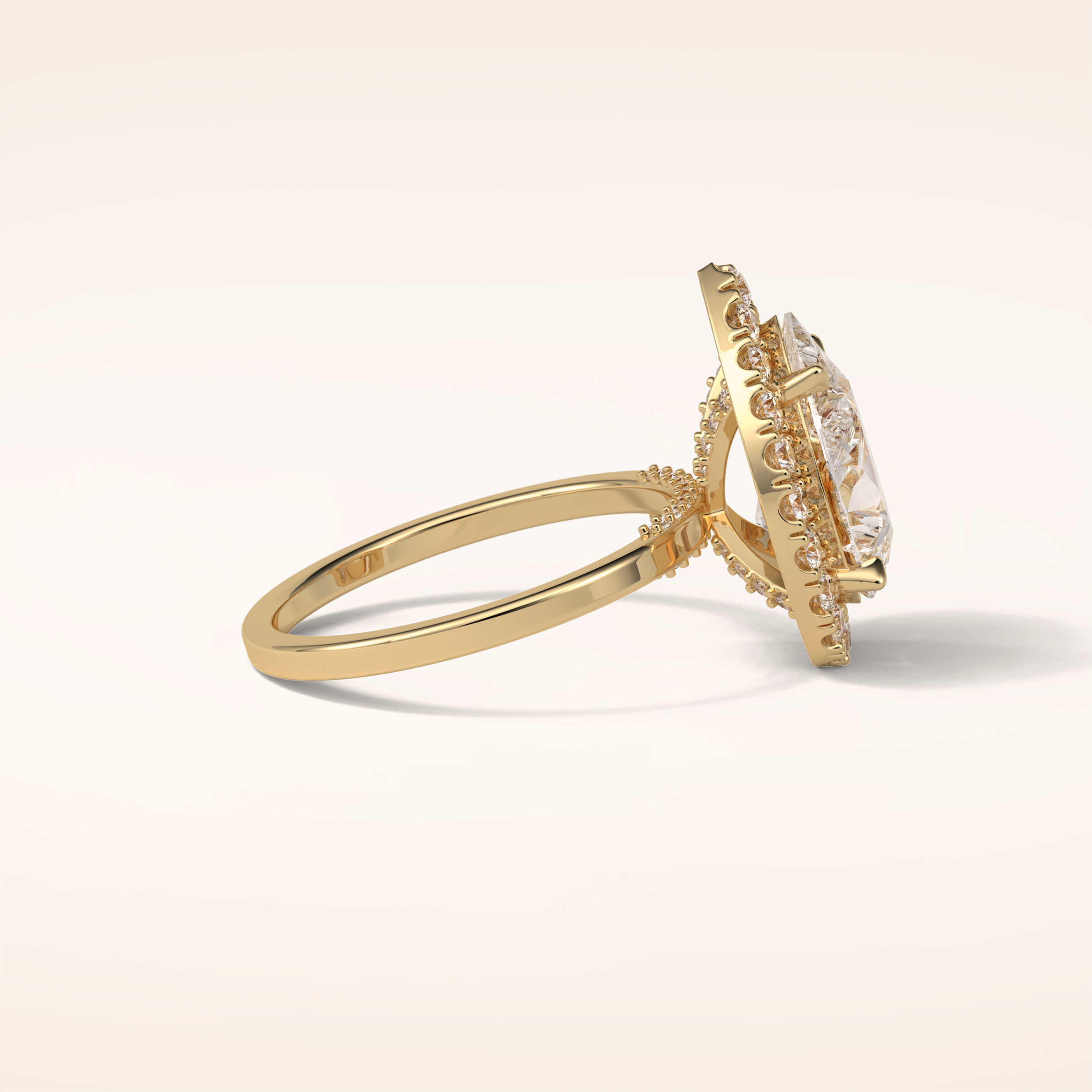 3.10 CT Pear Shaped Halo Moissanite Engagement Ring